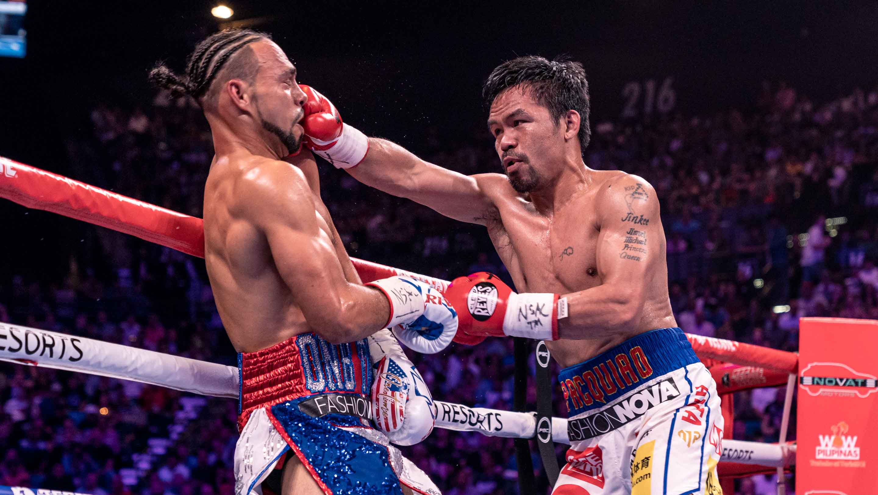 Pacquiao lands with a right